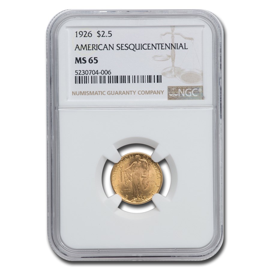 1926 Gold $2.50 America Sesquicentennial MS-65 NGC