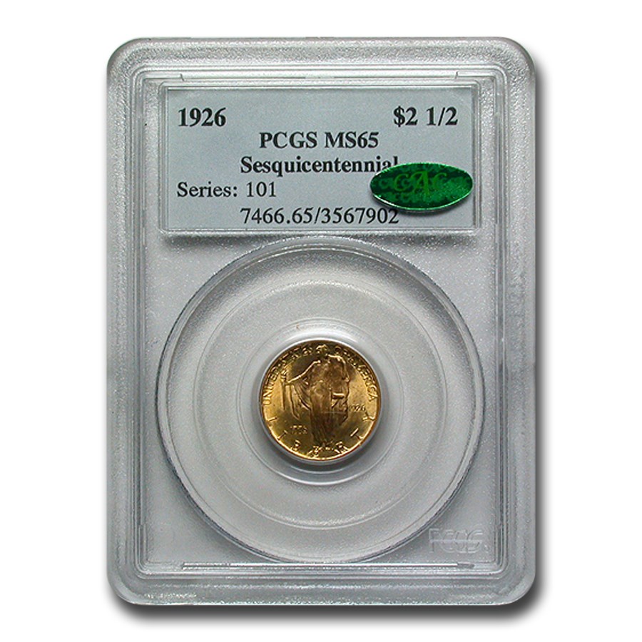 1926 Gold $2.50 America Sesquicentennial MS-65 PCGS CAC