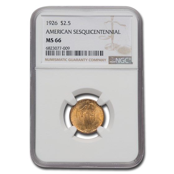 1926 Gold $2.50 America Sesquicentennial MS-66 NGC 1926 Gold $2.50 America Sesquicentennial MS-66 NGC