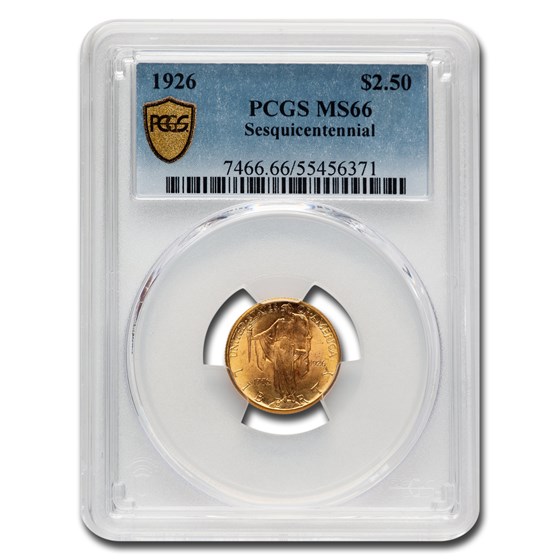 1926 Gold $2.50 America Sesquicentennial MS-66 PCGS 1926 Gold $2.50 America Sesquicentennial MS-66 PCGS
