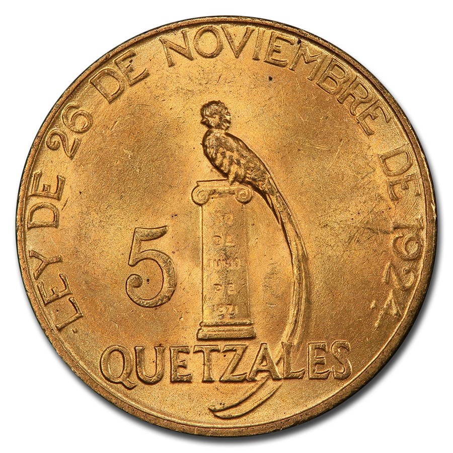 Buy 1926 Guatemala Gold 5 Quetzales MS-64+ PCGS | APMEX