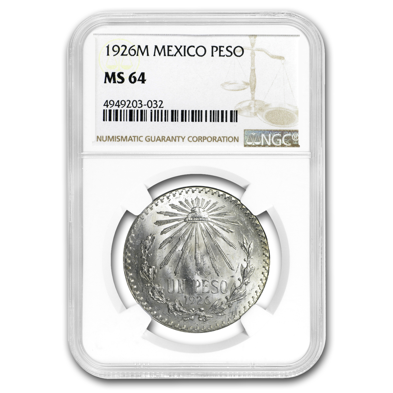 Buy 1926-M Mexico Silver Peso MS-64 NGC | APMEX