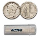 1926 Mercury Dime 50-Coin Roll Avg Circ
