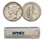 1926 Mercury Dime 50-Coin Roll Avg Circ