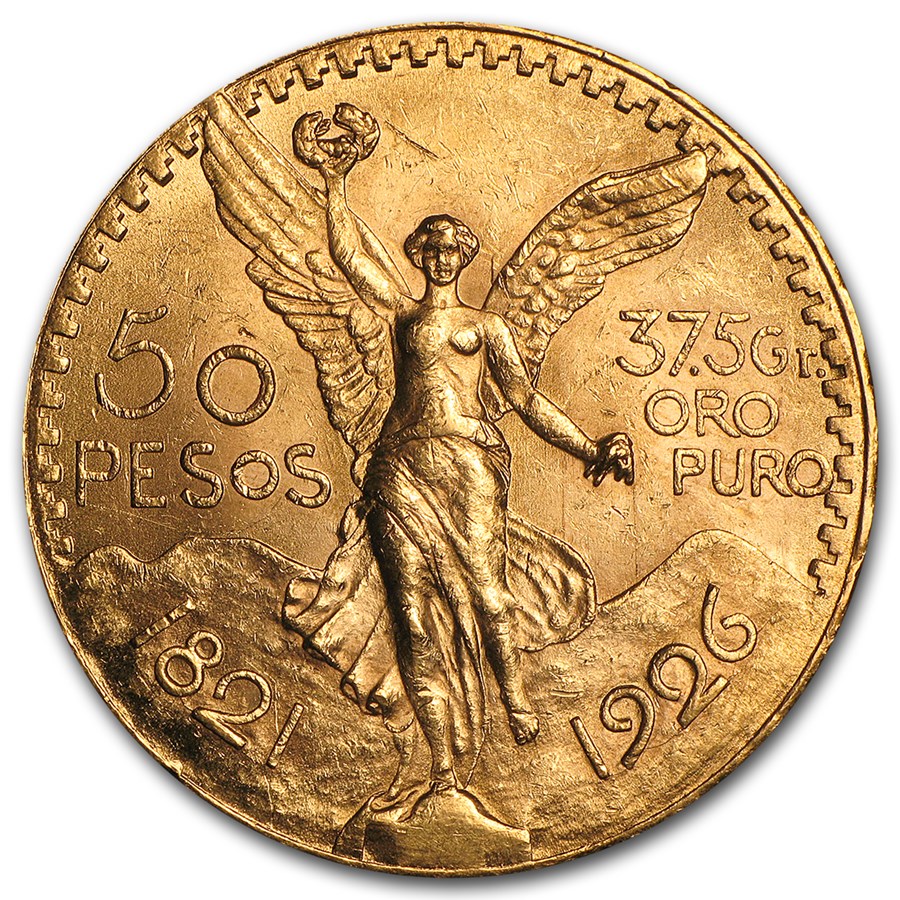1926 Mexico Gold 50 Pesos AU