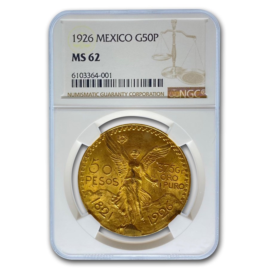 1926 Mexico Gold 50 Pesos MS-62 NGC