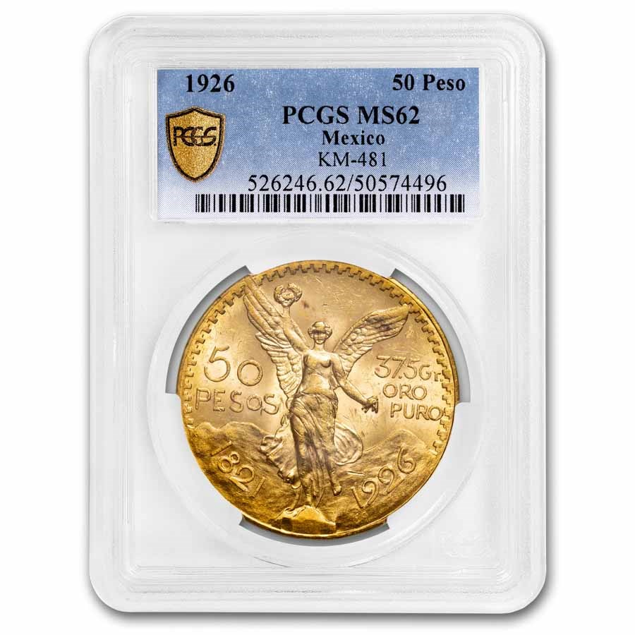 1926 Mexico Gold 50 Pesos MS-62 PCGS