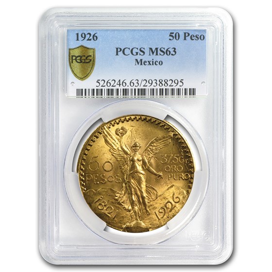 1926 Mexico Gold 50 Pesos MS-63 PCGS 1926 Mexico Gold 50 Pesos MS-63 PCGS