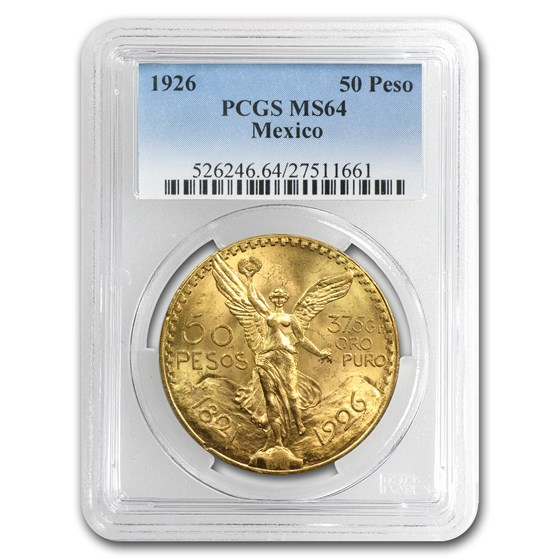 1926 Mexico Gold 50 Pesos MS-64 PCGS 1926 Mexico Gold 50 Pesos MS-64 PCGS