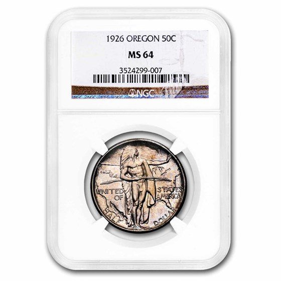 1926 Oregon Trail Memorial Half Dollar MS-64 NGC 1926 Oregon Trail Memorial Half Dollar MS-64 NGC