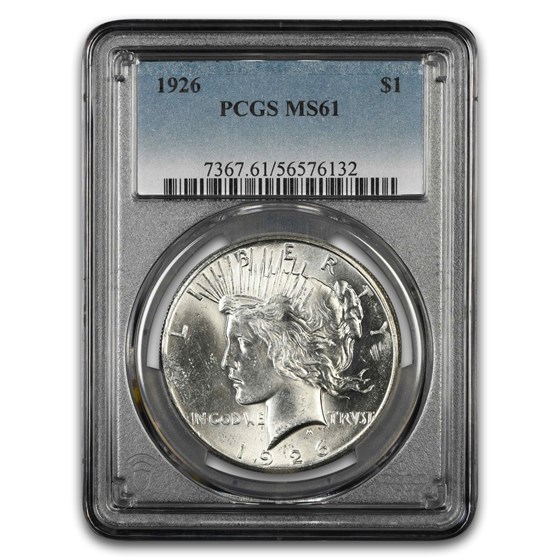 1926 Peace Dollar MS-61 PCGS