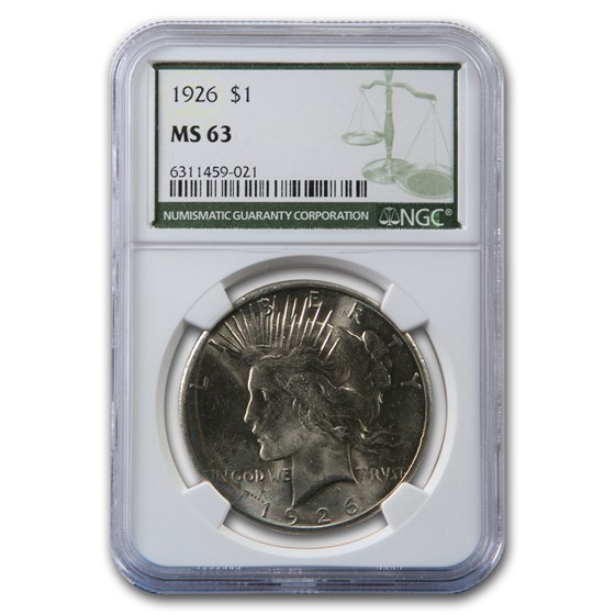 1926 Peace Dollar MS-63 NGC (Green Label) 1926 Peace Dollar MS-63 NGC (Green Label)