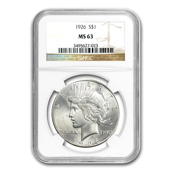 1926 Peace Dollar MS-63 NGC (VAM-2, Doubled Leaves, Top-50) 1926 Peace Dollar MS-63 NGC (VAM-2, Doubled Leaves, Top-50)