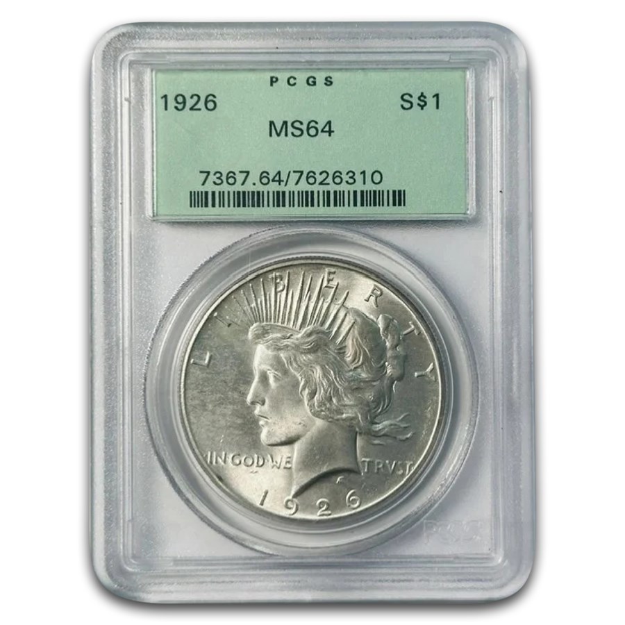 1926 Peace Dollar MS-64 PCGS