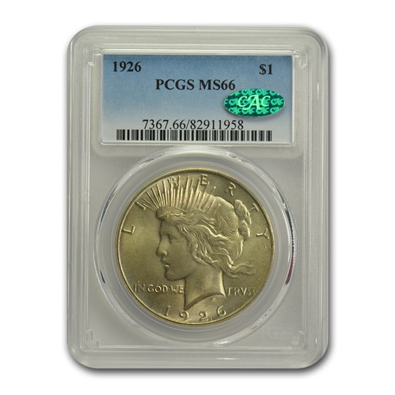 1926 Peace Dollar MS-66 PCGS CAC 1926 Peace Dollar MS-66 PCGS CAC