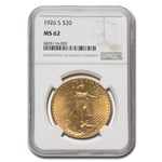 1926-S $20 St Gaudens Gold Double Eagle MS-62 NGC