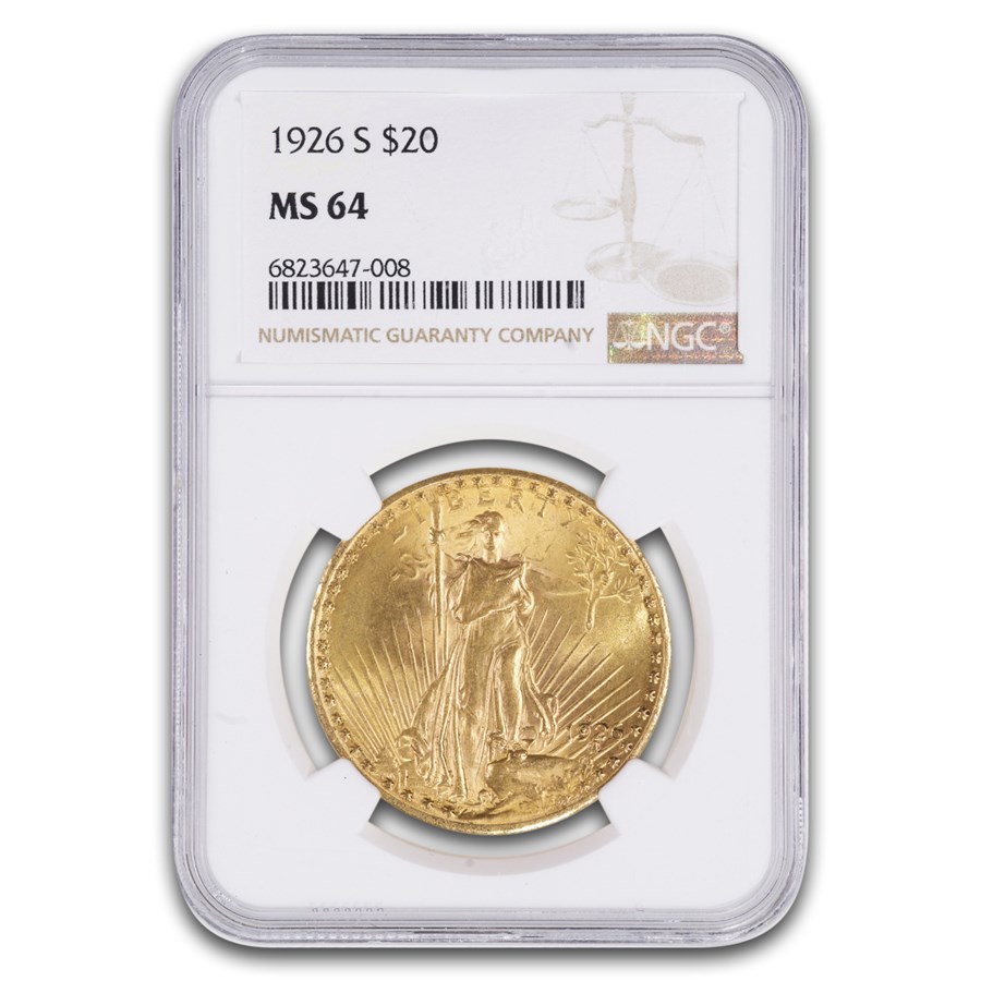 1926-S $20 St Gaudens Gold Double Eagle MS-64 NGC