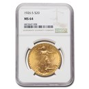 1926-S $20 St Gaudens Gold Double Eagle MS-64 NGC