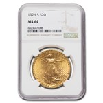 1926-S $20 St Gaudens Gold Double Eagle MS-64 NGC