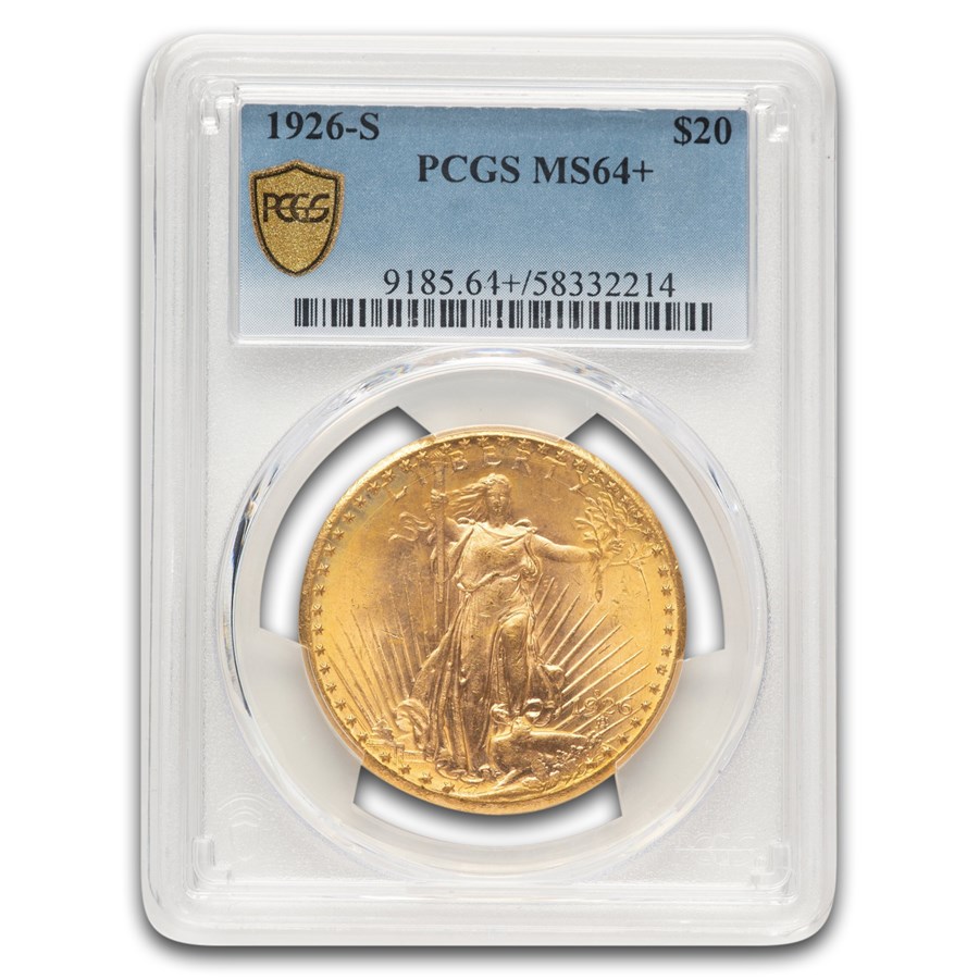 1926-S $20 St Gaudens Gold Double Eagle MS-64+ PCGS
