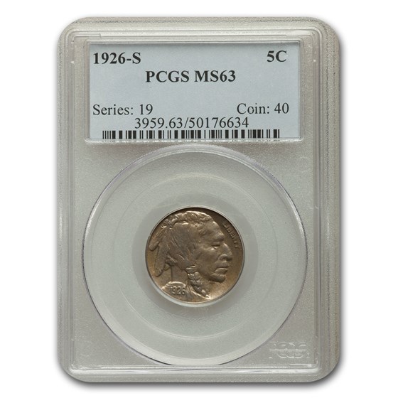 1926-S Buffalo Nickel MS-63 PCGS 1926-S Buffalo Nickel MS-63 PCGS