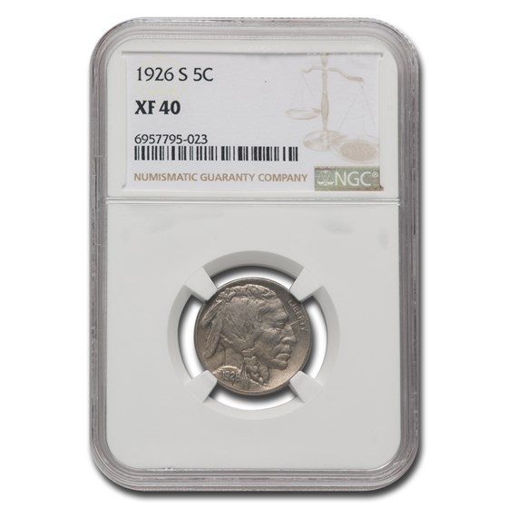 1926-S Buffalo Nickel XF-40 NGC 1926-S Buffalo Nickel XF-40 NGC
