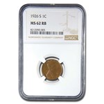 1926-S Lincoln Cent MS-62 NGC (Red/Brown)