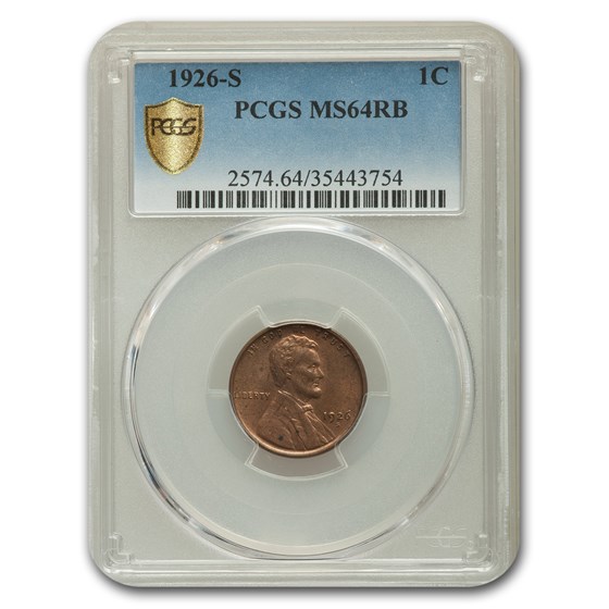 1926-S Lincoln Cent MS-64 PCGS (Red/Brown) 1926-S Lincoln Cent MS-64 PCGS (Red/Brown)