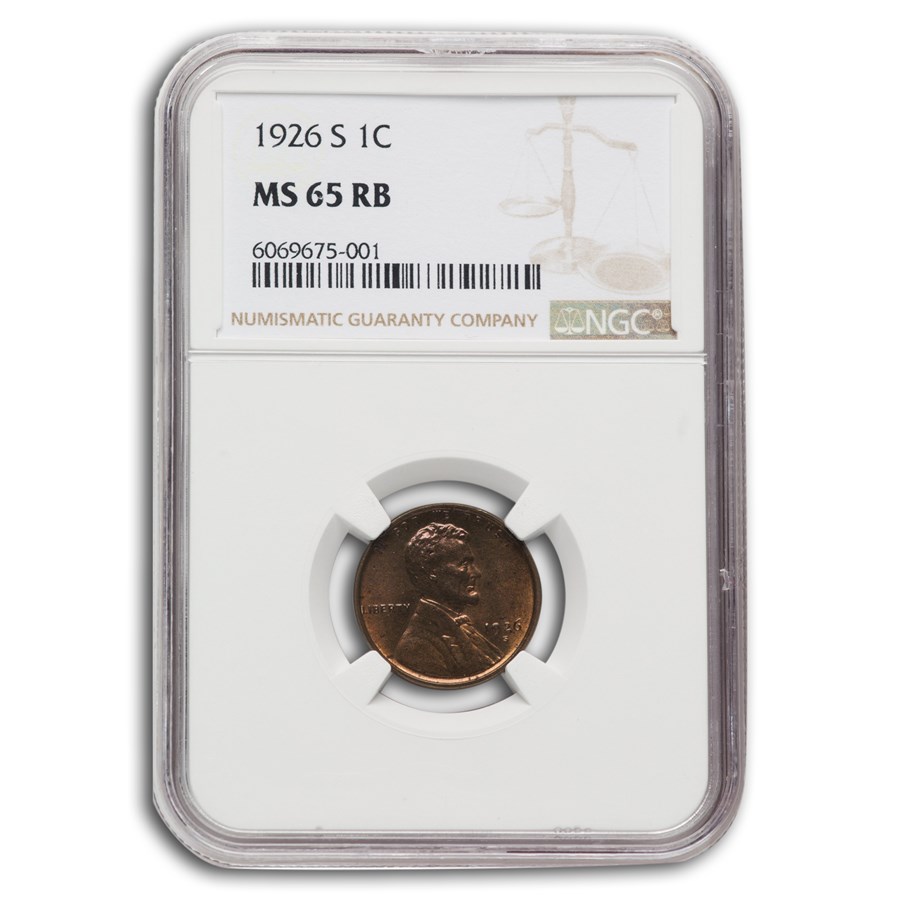 1926-S Lincoln Cent MS-65 NGC (Red/Brown)