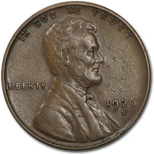 1926-S Lincoln Cent XF (Rev Lamination) 1926-S Lincoln Cent XF (Rev Lamination)
