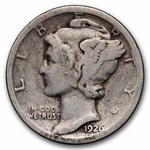 1926-S Mercury Dime 50-Coin Roll Avg Circ
