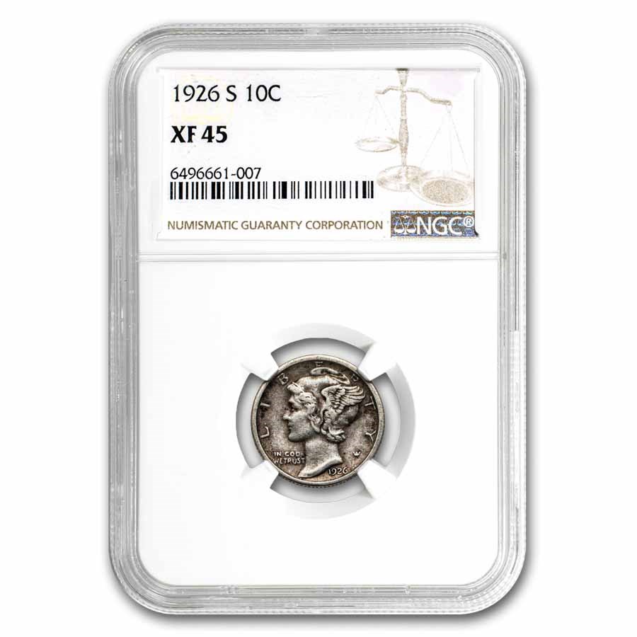 1926-S Mercury Dime XF-45 NGC