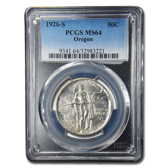 1926-S Oregon Commemorative Half Dollar MS-64 PCGS 1926-S Oregon Commemorative Half Dollar MS-64 PCGS