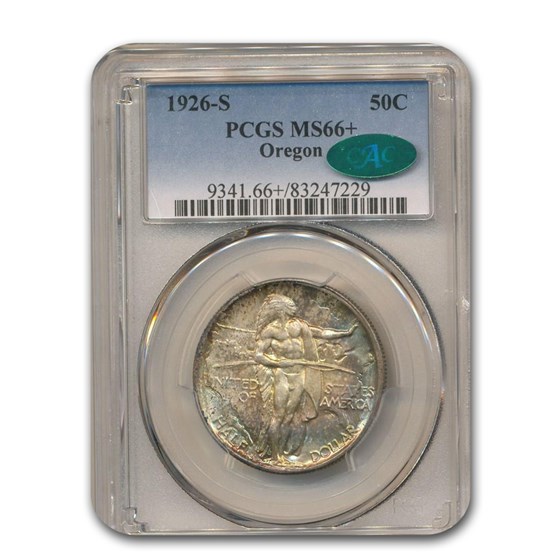 1926-S Oregon Trail Commemorative Half Dollar MS-66+ PCGS CAC 1926-S Oregon Trail Commemorative Half Dollar MS-66+ PCGS CAC
