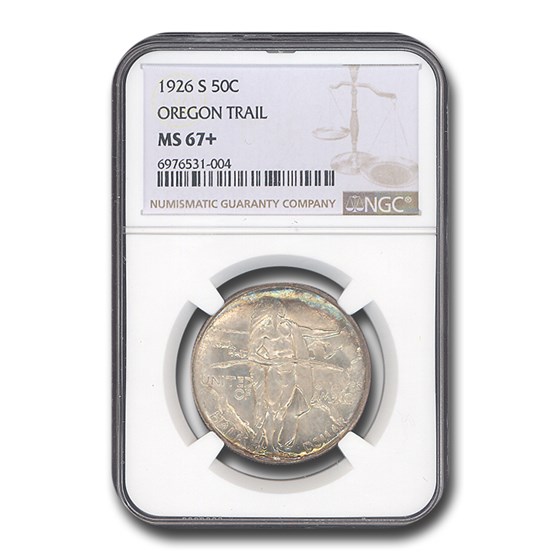 1926-S Oregon Trail Commemorative Half Dollar MS-67+ NGC 1926-S Oregon Trail Commemorative Half Dollar MS-67+ NGC