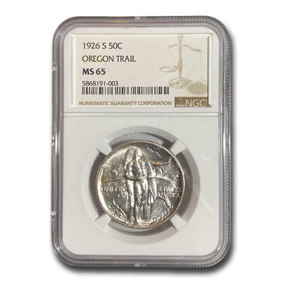 1926-S Oregon Trail Memorial Half Dollar MS-65 NGC 1926-S Oregon Trail Memorial Half Dollar MS-65 NGC