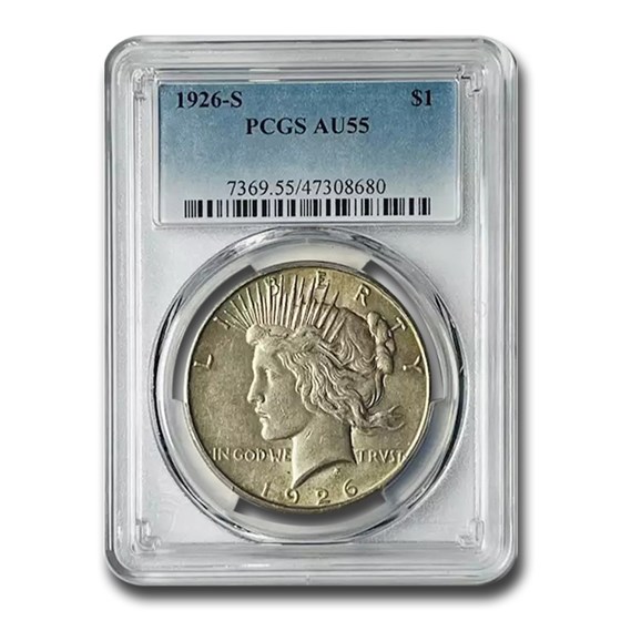 1926-S Peace Dollar AU-55 PCGS 1926-S Peace Dollar AU-55 PCGS