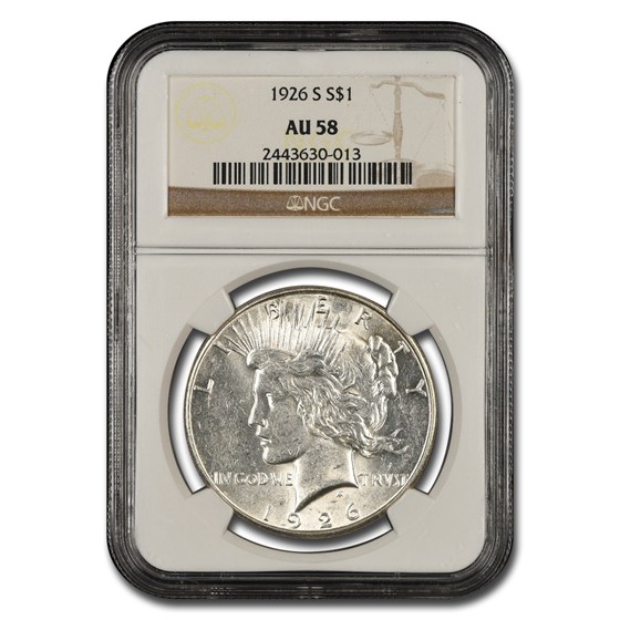 1926-S Peace Dollar AU-58 NGC