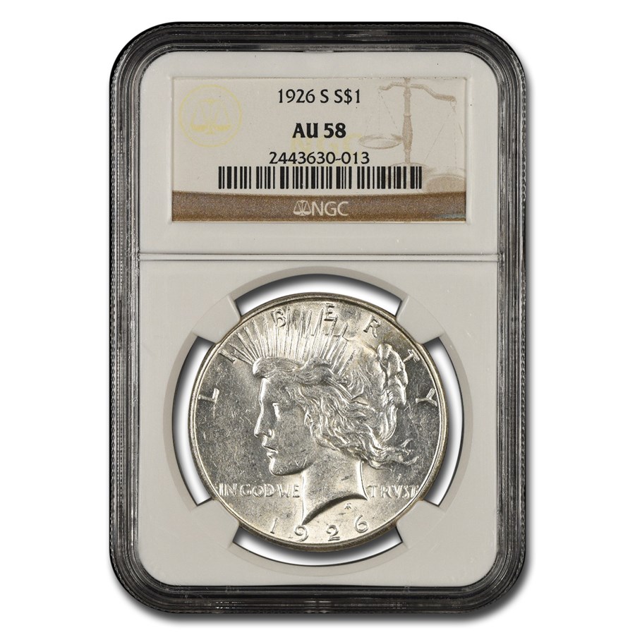 1926-S Peace Dollar AU-58 NGC
