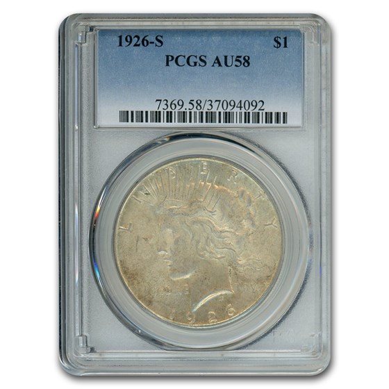 1926-S Peace Dollar AU-58 PCGS 1926-S Peace Dollar AU-58 PCGS