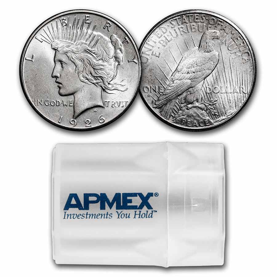 1926-S Peace Dollar BU 20-Coin Roll