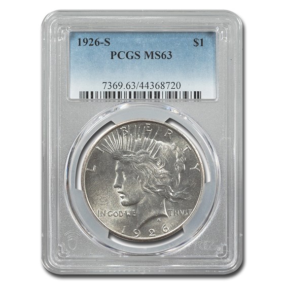 1926-S Peace Dollar MS-63 PCGS 1926-S Peace Dollar MS-63 PCGS