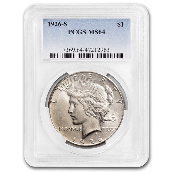 1926-S Peace Dollar MS-64 PCGS 1926-S Peace Dollar MS-64 PCGS