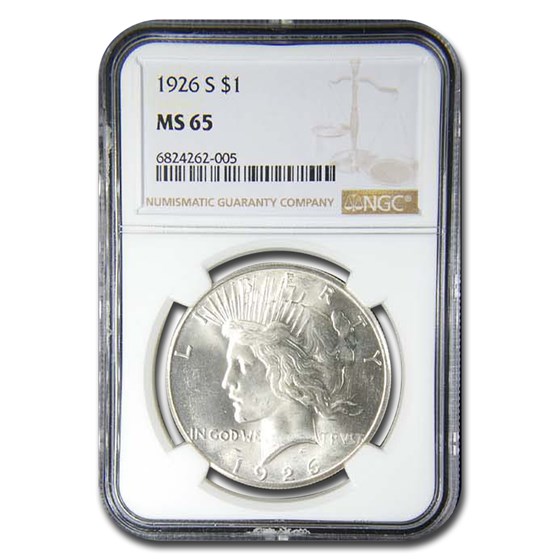 1926-S Peace Dollar MS-65 NGC 1926-S Peace Dollar MS-65 NGC