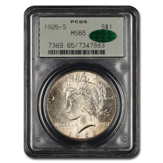 1926-S Peace Dollar MS-65 PCGS CAC 1926-S Peace Dollar MS-65 PCGS CAC