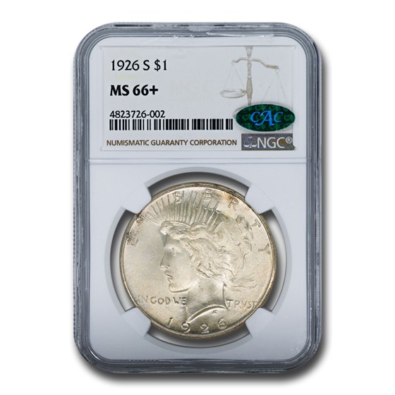 1926-S Peace Dollar MS-66+ NGC CAC 1926-S Peace Dollar MS-66+ NGC CAC