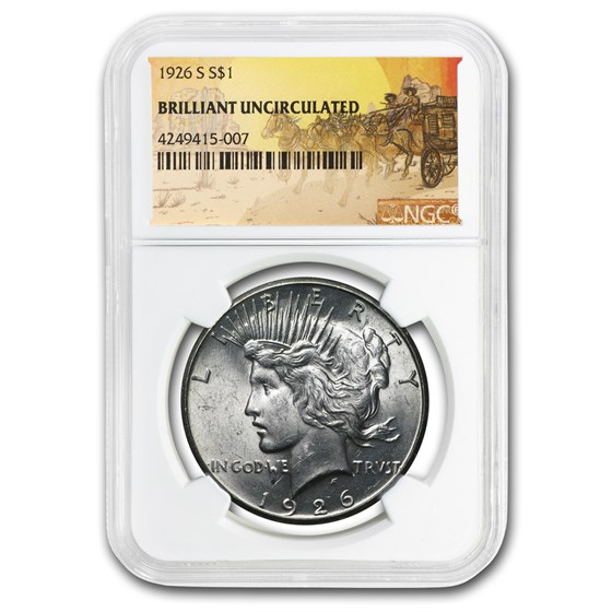 1926-S Stage Coach Peace Dollar BU NGC 1926-S Stage Coach Peace Dollar BU NGC