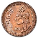 1926-So Chile 5 Pesos Pattern AU-58 NGC
