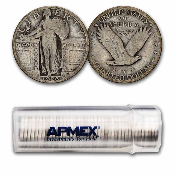 1926 Standing Liberty Quarter 40-Coin Roll Avg Circ
