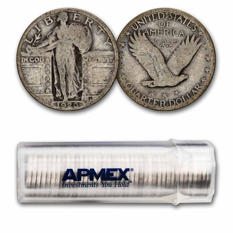 1926 Standing Liberty Quarter 40-Coin Roll Avg Circ